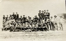 RPPC c1915 Occupational Railroad Workers Large Group Photo At Tracks Postcard picture
