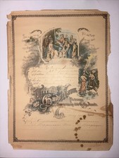 Antique Baptismal Certificate 1904 Hartman Irvin Minnesota 12”x9” picture