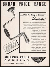 1946 Millers Falls Co. Greenfield Massachusetts No. 1700 Brace Vintage Print Ad picture