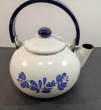 VTG Pfaltzgraff Yorktown enamel on metal Teapot VGC picture