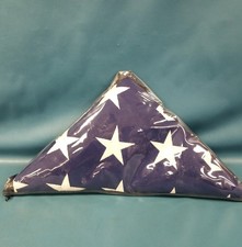 Large Heavy Cotton Stitch Embroidery USA Flag W/ Triangular Funeral Case picture