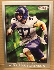 AIDAN HUTCHINSON(UNIVERSITY OF MICHIGAN)2022 SAGE SILVER ARTISTRY ROOKIE CARD picture