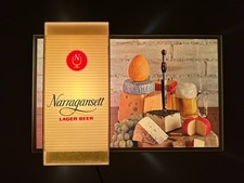 Vintage 1960s Narragansett Lager Beer Lighted Sign Cheese Scene Rhode Island picture