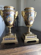 Pair Of 19th Century French Guilt Bronze. 8.75” Tall. picture