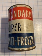 Standard Super Anti-Freeze One Quart Metal Can Sealed Standard Oil Company picture