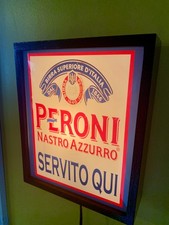 Peroni Italian Beer Restaurant Man Cave Bar Retro Lighted Advertising Sign picture