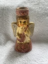 Vintage Commodore Angel Candle Holder holding Guitar made in Japan EUC        z6 picture