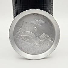 Vintage Canada Goose Aluminum Coasters Set of 8 1950s MCM Barware picture
