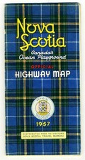 NOVA SCOTIA Official Highway Map 1957 Canada's Ocean Playground picture