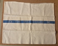 Vintage 1971 New York Stock Exchange Inc NYSE Cotton Huck Floor Hand Towel CLEAN picture