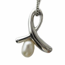 Tasaki Pearl Pendant Necklace Silver Pearl Logo AB 40cm (Ages 14+) picture