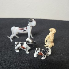 Vintage 4-Piece Miniature Dog Lot - Occupied Japan Glass, Bone China... picture