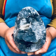 4.4 LB Large Natural Celestite Geode Crystal Cluster Healing Specimen 4537 picture