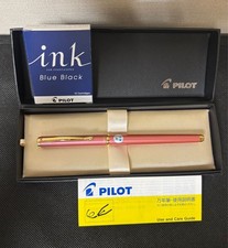 Pilot Cavalier Fountain Pen Pink Fine, Unused with 12 Cartridges Discontinued picture