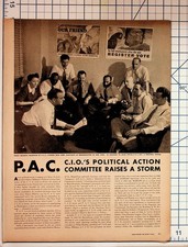 1940s CIO Political Action Committee Magazine Article Sidney Hillman VOTE WWII picture