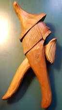 Antique BLACK FOREST GERMANY NUTCRACKER Hand Carved Wood BEARDED MAN W HAT 10.5