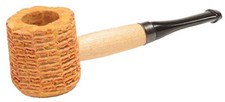 Missouri Meerschaum Miniature Straight Varnished Corncob Pipe Black Stem 5612 picture