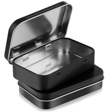 2 Pack Small Metal Box, Rectangular Empty Hinged Tins with Lids - Mini Portab... picture