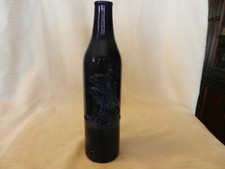 Cobalt Blue Embossed Bottle With 2 Dolphins Jumping Out of Water 11.75
