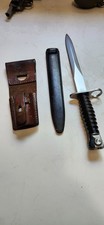 SWISS MODEL 57 BAYONET WITH SCABBARD AND LEATHER FROG VERY GOOD CONDITION Pe57 M picture