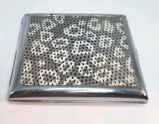 VTG Orlik Bond Street London Silvertone Cigarette Case W/Faux Snakeskin Pattern picture