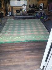 VTG  Camp Blanket  Double Long Cotton W/Satin Lined 70x140 Southwest Design RARE picture