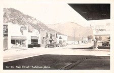 RPPC Ketchum Idaho Main Street Conoco Gas Station Downtown Photo Postcard 5A picture