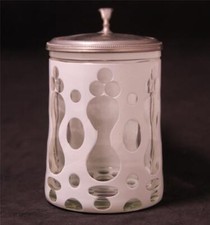 Antique German/Bohemian Glass Beer Stein White Overlay Wheel Cut c.1860s picture