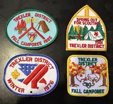 Boy Scout Patch Vintage Trexler District 70s-80s Patches (lot Of 4) picture