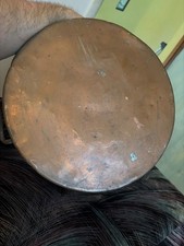 cooper hand made wash bowl. 13 by 6. with rivets. 2 handles gd con. 1850s?? picture