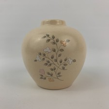 Pfaltzgraff Remembrance Tan Floral Flower Bud Vase 3.75