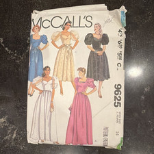 McCall’s 9625 Women’s Evening Dress Sewing Pattern Vintage Original Size 14 picture