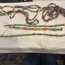 Vintage Mercury Glass Bead Christmas Tree Garland ￼ picture