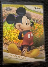 Topps Chrome Mickey Mouse 2025 Disney Yellow Mini Diamond Refractor Card picture