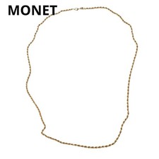 MONET Long Twisted Chain Necklace Gold Vintage 74cm Jewelry picture