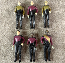 1988 Star Trek TNG The Next Generation Galoob Action Figures Full Crew Set 3.75” picture
