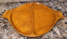 Vintage Arthur Umanoff Designed Tavernau Divided Wood Platter By Raymor, Haiti picture