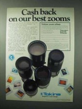 1984 Tokina ATX Series Zoom Lenses Ad - Cash Back picture