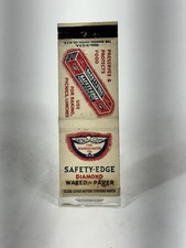 Safety Edge Diamond Waxed Paper Vintage Matchbook Cover m8 picture