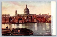 London St. Paul's Cathedral River Thames Oilette Postcard Tuck's 7665 picture
