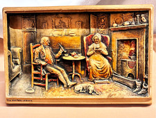 Vintage “The Old Folks at Home” 3D Ivorex wall plaque marked. picture