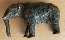 Vintage W.M.C. Bronze Elephant Miniature Figurine Cast Metal Animal Statue 3