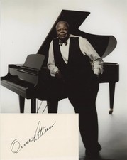 Oscar Peterson- Signed Index Card w/Photo picture