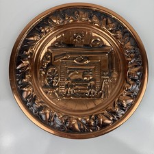 Country Fireplace Mantle Copper Wall Art Relief Wall Hangings 10.5