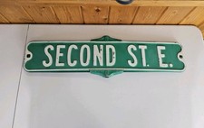 Vintage Second St E. Double Sided Metal Raised Letter Reversible Sign 30