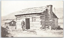 Billy Smith's Cabin Prineville Oregon 1867 Pioneer Log Home Postcard 1976 picture