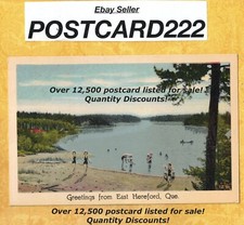 X Canada Quebec East Hereford 1939 vintage postcard GREETINGS FROM THE LAKE picture