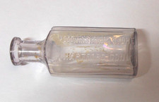 Antique Goodwin's Drug Store Hartford CT Amethyst Embossed Pharmacy Bottle 3.5