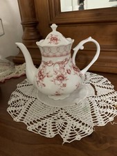 Bone China Teapot With Burgundy Flowers (preowned) ***New Used*** picture
