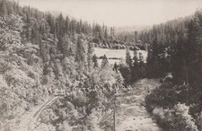 RPPC MISSOULA, MONTANA POSTCARD  HELLGATE CANYON, TRAIN TRACKS picture